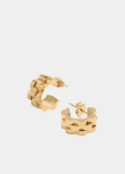 18k gold plated chunky band earrings