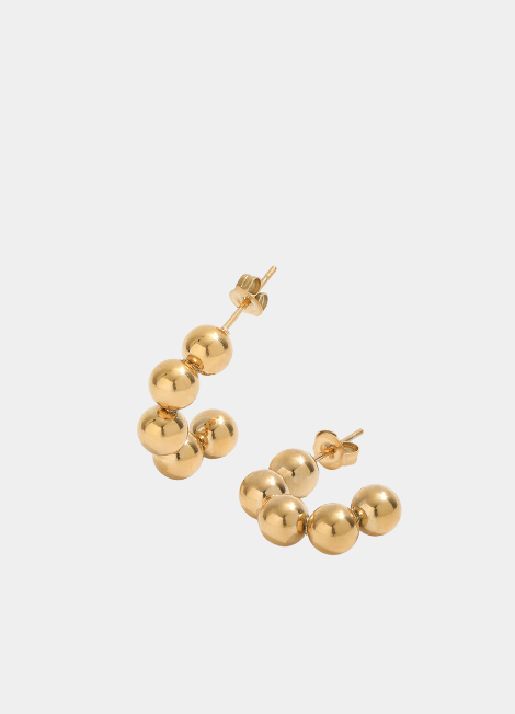 18k gold plated hoop beads earrings