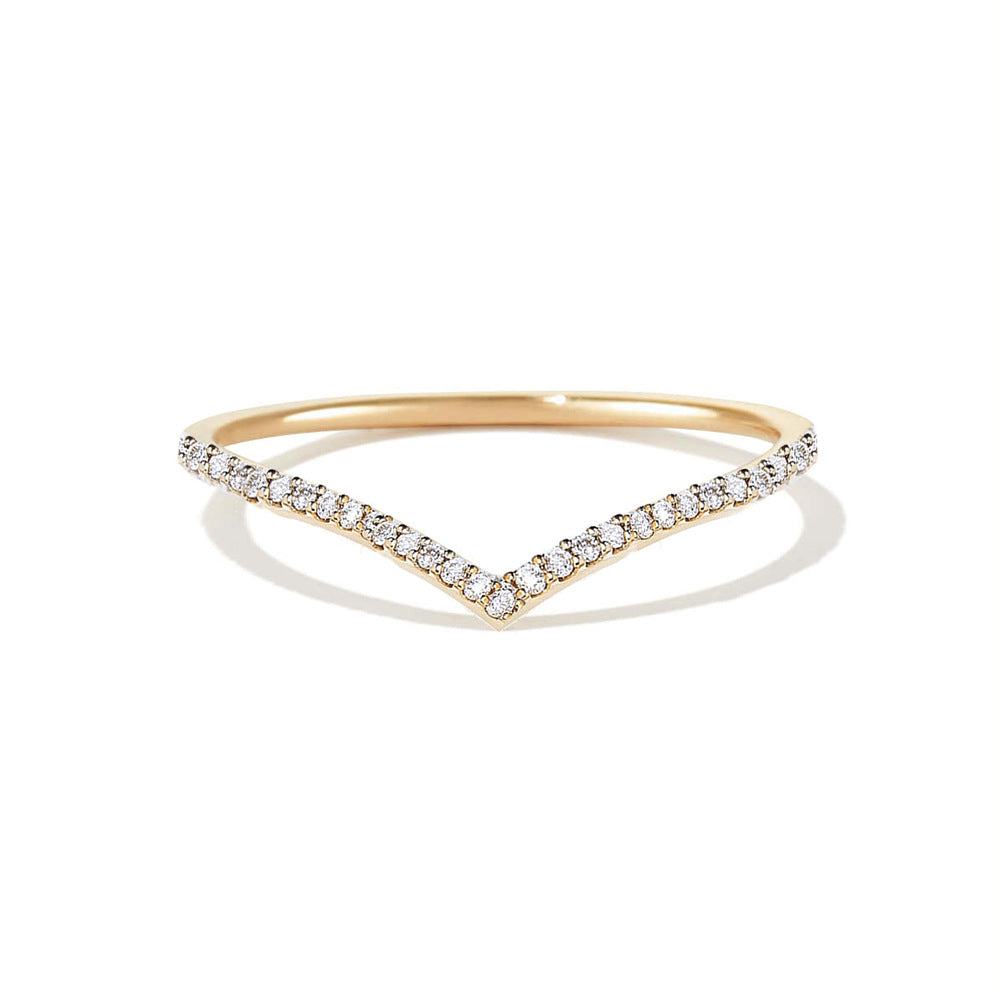 Ring | Valentina V Pavé | 18K Gold Plated