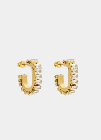 Earrings | Crystal Pavé Glam Petite | 18K Gold Plated