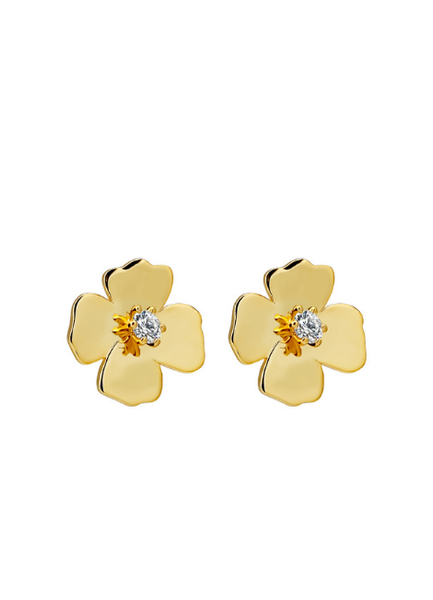 Adele Flower Earrings – 18K Gold Plated | Feminine Floral Earrings for Women in Hong Kong

