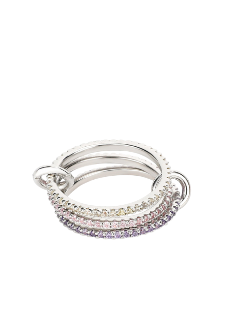 Allison Ring Set of 3 in silver plating with sparkling zirconia