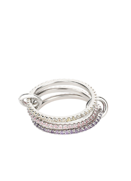Allison Ring Set of 3 in silver plating with sparkling zirconia