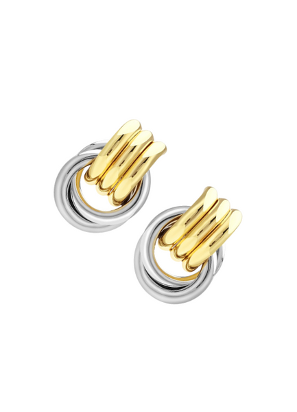Angie Bold Earrings – Two Tone Statement Hoops | Modern Chunky Jewelry for Women in Hong Kong