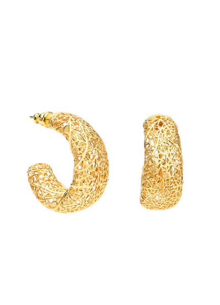 gold earrings hk, arya earrings hong kong, 18k gold plated earrings, minimalist jewelry hk, statement earrings hk, the sockist jewelry, gift for her hk
