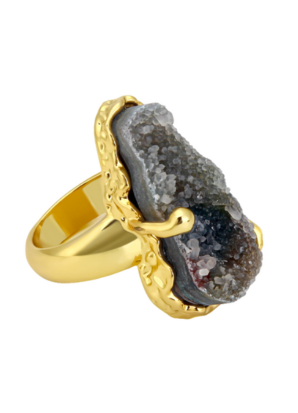 Bailey Quartz Ring – 18K Gold Plated Minimalist Gemstone Ring for Women in Hong Kong

