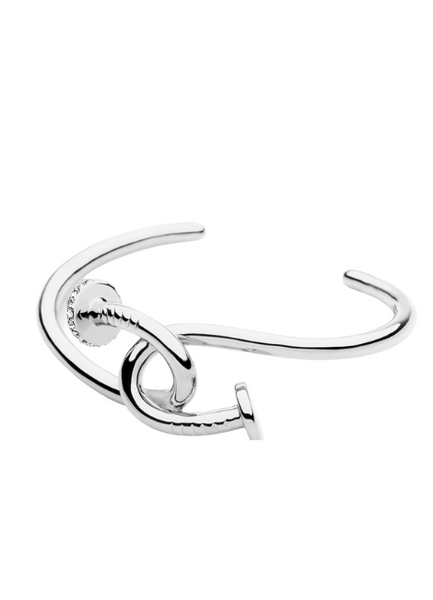 Ava Twisted Elegance Silver Plated Minimalist Bangle Bracelet for Women in Hong Kong