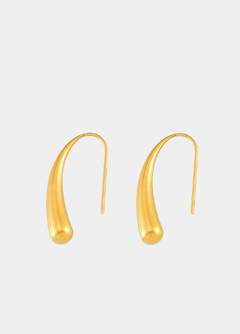 Bold Waterdrop Dangle Earrings – 18K Gold Plated Stainless Steel | Statement Earrings for Women in Hong Kong