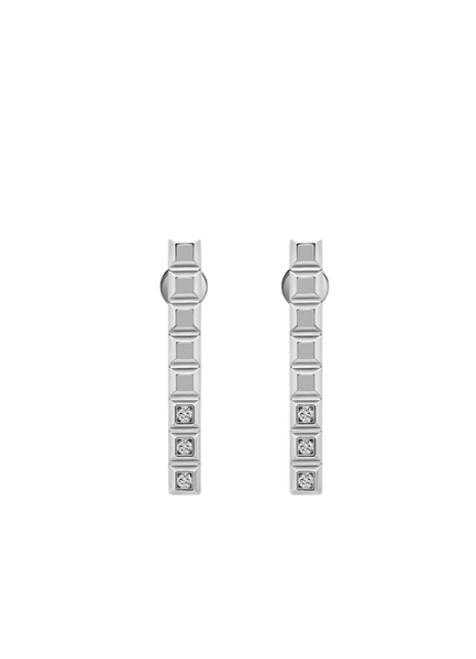 Bridget Bar Block Earrings – Zirconia Studs | Silver Plated Stainless Steel | Minimalist Sparkle for Women in Hong Kong