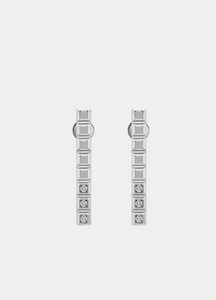 Bridget Bar Block Earrings – Silver Plated Stainless Steel Zirconia Studs for Women in Hong Kong
