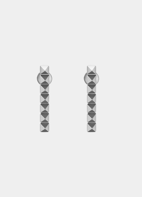Bridget Bar Pyramid Earrings – Silver Plated Geometric Studs for Women in Hong Kong
