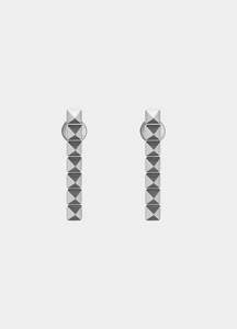 Bridget Bar Pyramid Earrings – Silver Plated Geometric Studs for Women in Hong Kong
