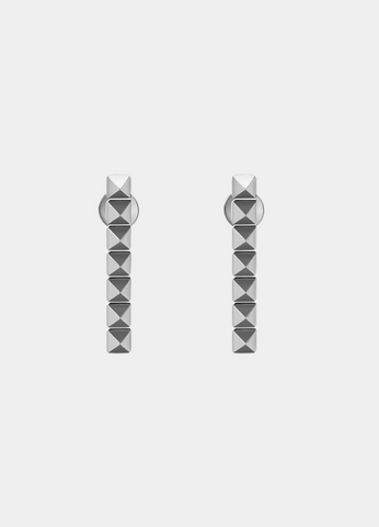 Bridget Bar Pyramid Earrings – Silver Plated Geometric Studs for Women in Hong Kong