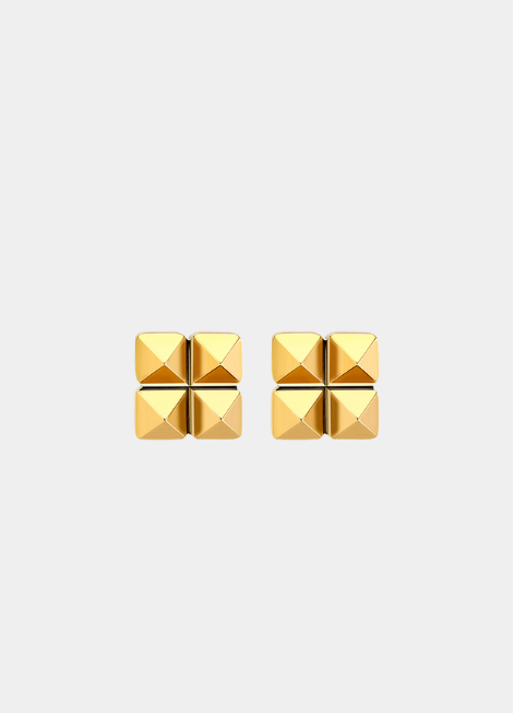 Bridget Pyramid Earrings – 18K Gold Plated Geometric Statement Jewelry for Women in Hong Kong