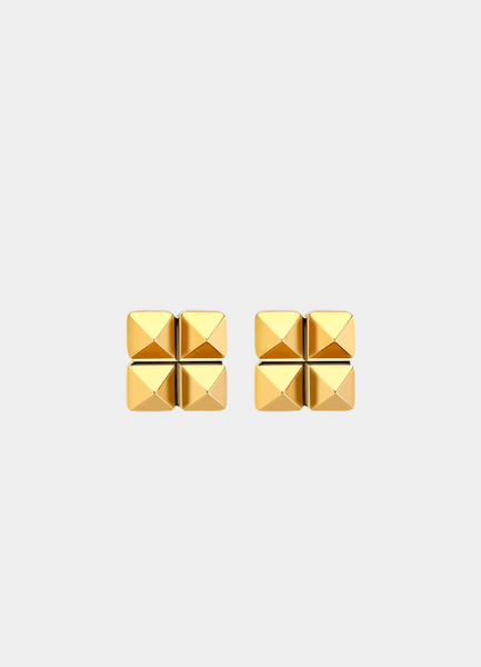 Bridget Pyramid Earrings – 18K Gold Plated Geometric Statement Jewelry for Women in Hong Kong