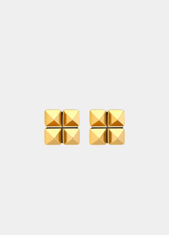 Bridget Pyramid Earrings – 18K Gold Plated Geometric Statement Jewelry for Women in Hong Kong