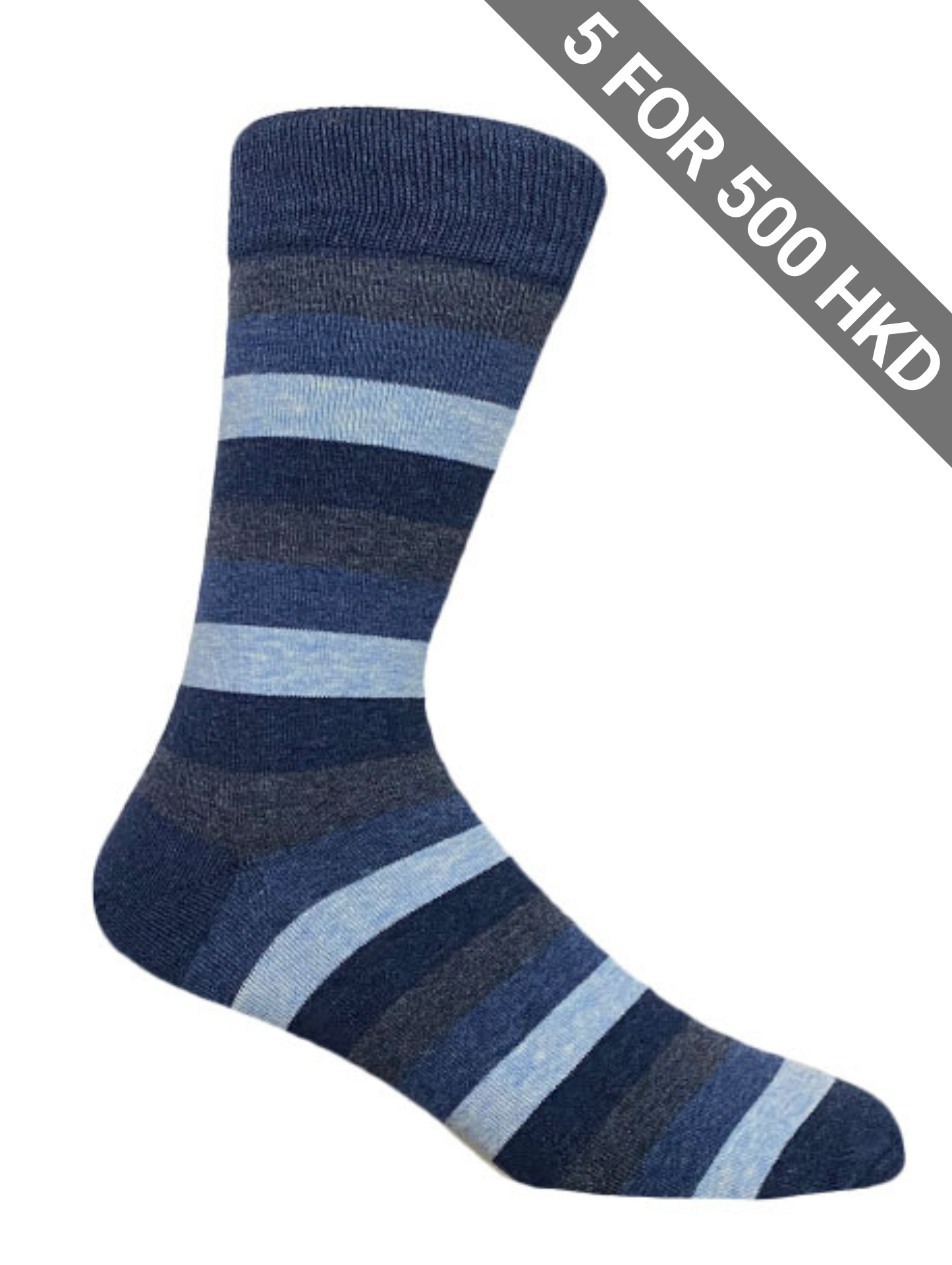 Socks | Multi Blue | Stripe | Cotton