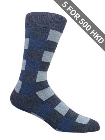 Socks | Check | Blue  | Cotton