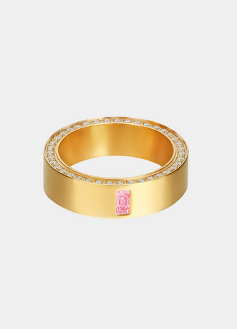 Callie Pink Zirconia Ring – 18K Gold Plated Elegant Pink Gem Ring for Women in Hong Kong