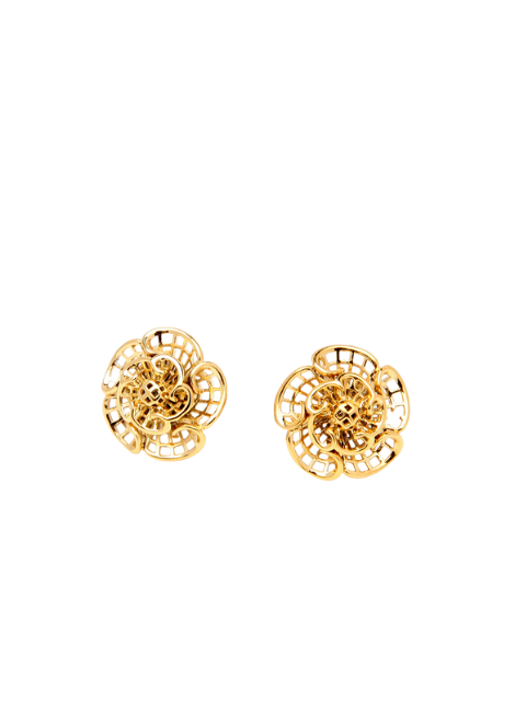 camellia earrings hk, floral earrings hong kong, flower earrings 18k gold hk, gold earrings for women hk, romantic jewelry hong kong, elegant earrings hk, gift for her hk, nature inspired earrings
