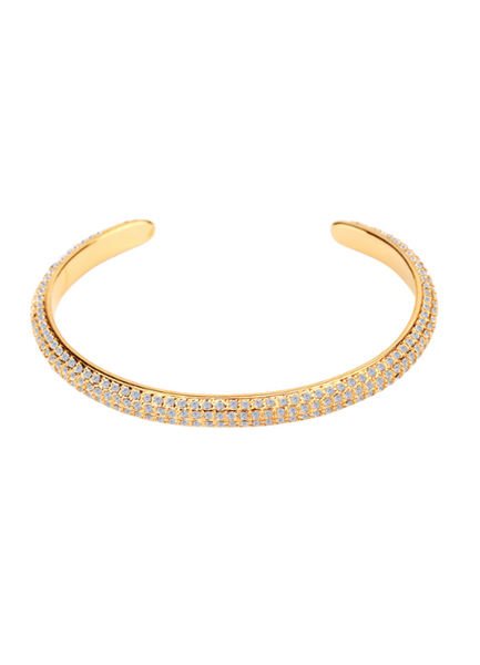 Catalina Bangle with brilliant zirconia in 18K gold plating. A radiant piece that brings effortless elegance to every look—loved in Hong Kong.
