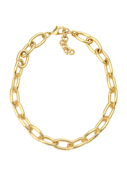 chunky-choker-gold-necklace.jpg – Chunky choker necklace 18K gold plated minimalist style.