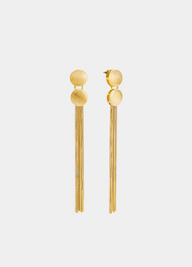 Cora Tassel Drop Earrings – 18K Gold Plated Elegant Statement Jewelry for Women in Hong Kong