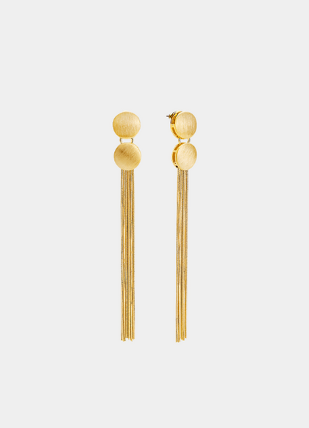 Cora Tassel Drop Earrings – 18K Gold Plated Elegant Statement Jewelry for Women in Hong Kong