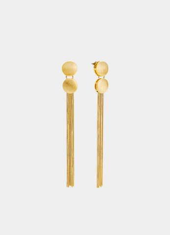 Cora Tassel Drop Earrings – 18K Gold Plated Elegant Statement Jewelry for Women in Hong Kong