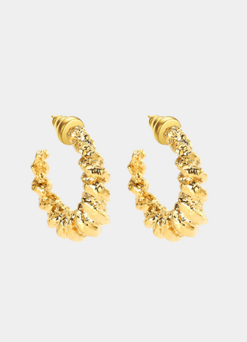 Corinne Chunky Hoop Earrings – 18K Gold Plated Bold Gold Hoops for Women in Hong Kong

