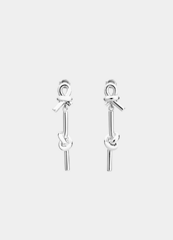 Dana Dangle Earrings – Silver Plated Elegant Lace Knot Drop Earrings for Women in Hong Kong