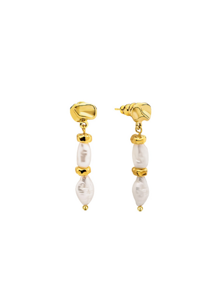 pearl drop earrings hk, gold pearl earrings hong kong, donna earrings hk, 18k gold plated earrings hk, elegant earrings for women, timeless jewelry hk, pearl jewelry hong kong, gift for her hk
