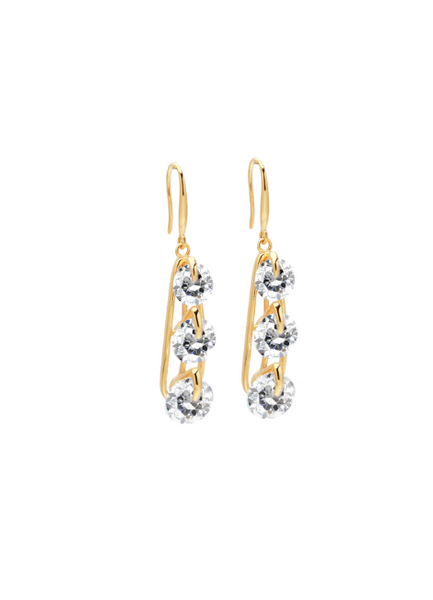 Drop Dandelion Earrings – 18K Gold Plated Zirconia Elegant Jewelry for Women in Hong Kong