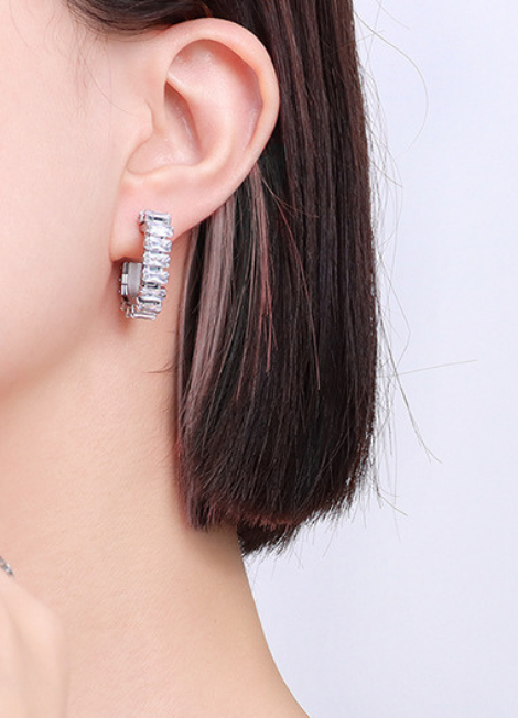 Earrings | Crystal Pavé Glam | Silver
