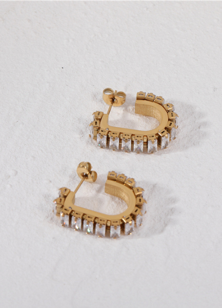 Earrings | Crystal Pavé Glam | 18K Gold Plated