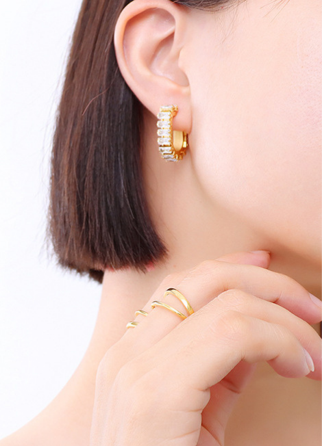 Earrings | Crystal Pavé Glam | 18K Gold Plated
