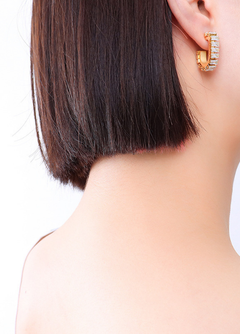 Earrings | Crystal Pavé Glam | 18K Gold Plated