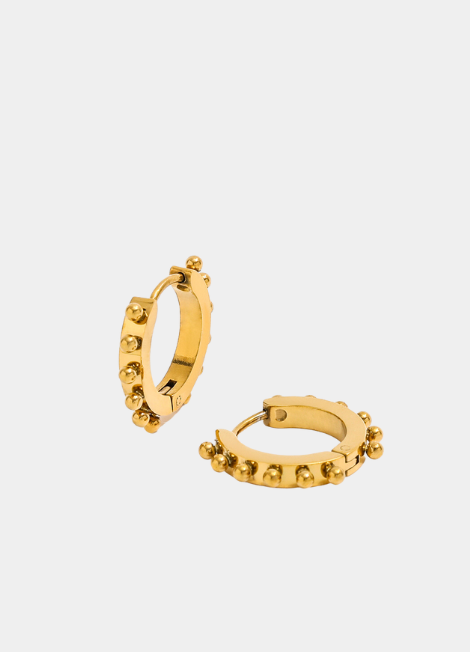 Earrings | Beads | Hoop | 18K Gold Plated