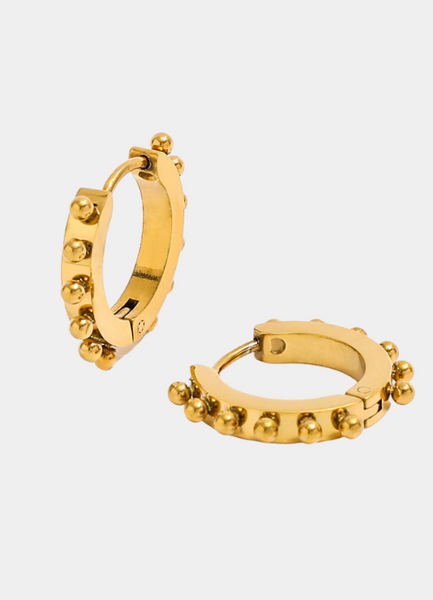 Earrings | Beads | Hoop | 18K Gold Plated