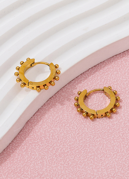 Earrings | Beads | Hoop | 18K Gold Plated