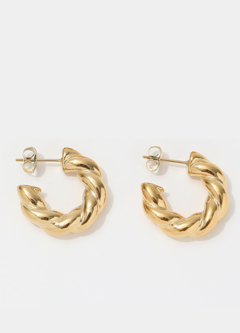 Earrings | Twisted Chunky Rope | Hoop | 18K Gold Plated