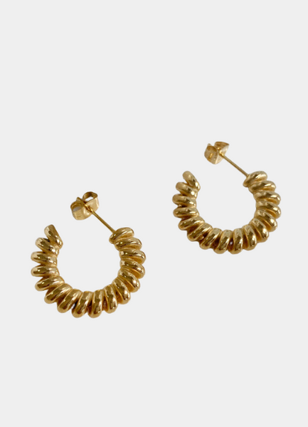 Earrings | Fossile | Hoop | 18K Gold Plated