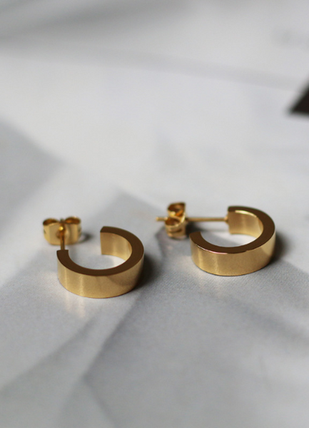Earrings | Minimalism Smooth | Huggies | 18K Gold Plated