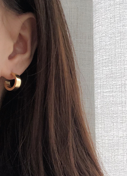Earrings | Minimalism Smooth | Huggies | 18K Gold Plated