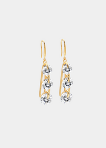 Drop Dandelion Earrings – 18K Gold Plated Zirconia Elegant Jewelry for Women in Hong Kong