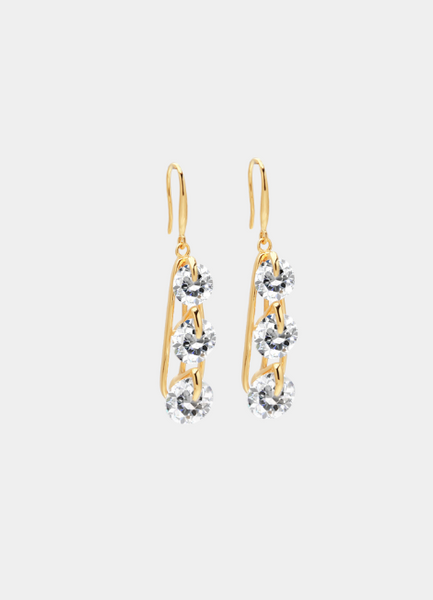 Drop Dandelion Earrings – 18K Gold Plated Zirconia Elegant Jewelry for Women in Hong Kong
