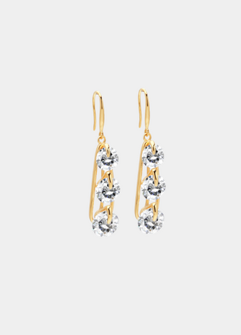 Drop Dandelion Earrings – 18K Gold Plated Zirconia Elegant Jewelry for Women in Hong Kong