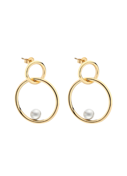 Juniper Pearl Earrings in 18K gold plated sterling silver—classic elegance with a modern twist. Perfect for sophisticated style in Hong Kong.