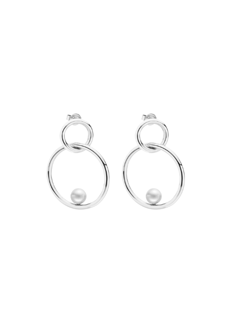 Elegant pearl drop earrings with silver plating, Juniper design”
