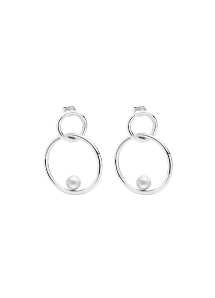 Elegant pearl drop earrings with silver plating, Juniper design”